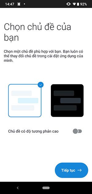 Chọn chế độ nền tối