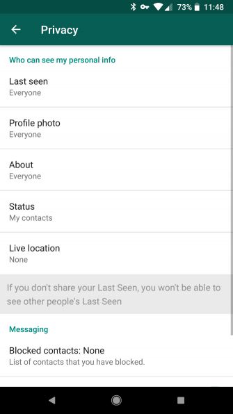 Cài đặt quyền riêng tư trên WhatsApp