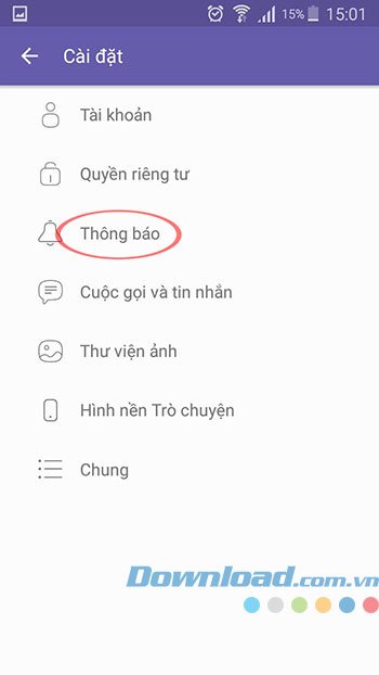 Cài đặt thông báo