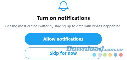 Các lựa chọn khi tạo tài khoản Twitter