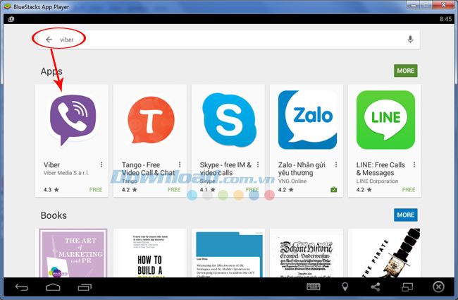 Tìm kiếm ứng dụng Viber