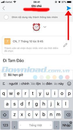 Zalo Lên lịch hẹn