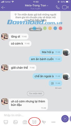 Giao diện chat cá nhân