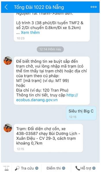 Kết quả tra cứu xe buýt