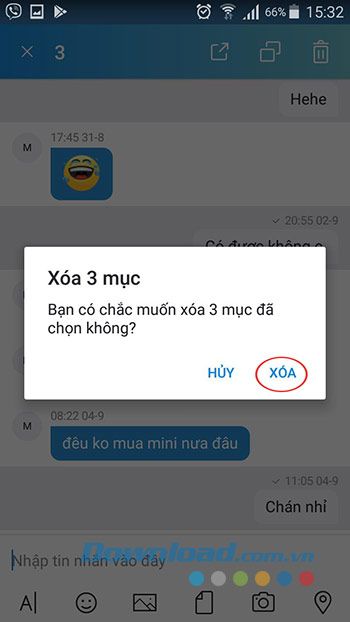 Xác Nhận Xóa Nhiều Tin Nhắn