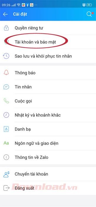 Tài khoản và An ninh