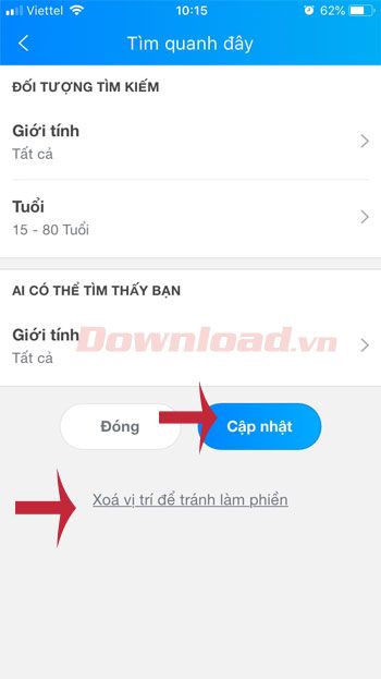 Lọc theo tiêu chí tìm kiếm