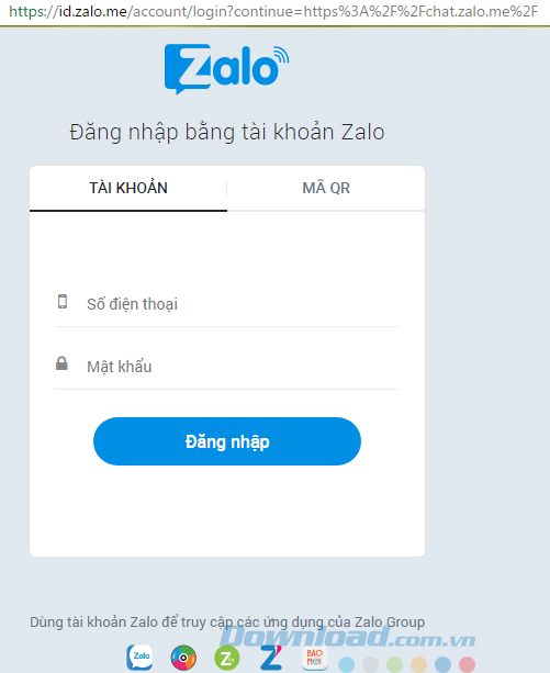 Zalo trên trình duyệt