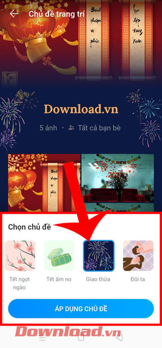 Chọn chủ đề cho Album ảnh