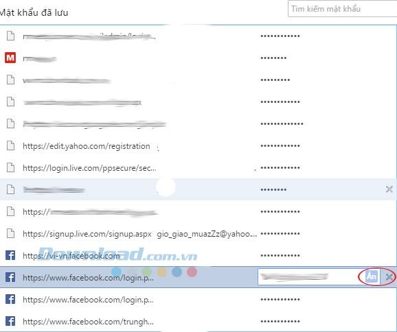 Cách trình bày mật khẩu đã lưu trên trình duyệt