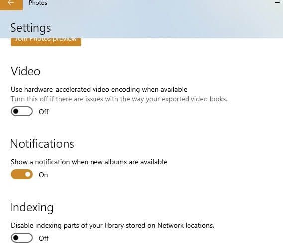 Tùy chỉnh cài đặt ứng dụng Hình ảnh trong Windows 10