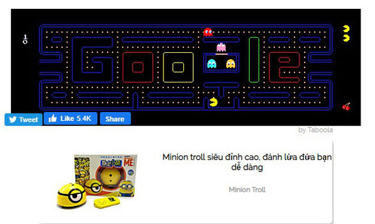 Tham gia trò chơi Pac-man trên Google