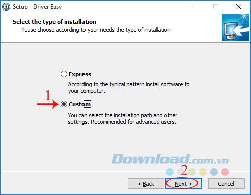 Chọn cách cài đặt DriverEasy