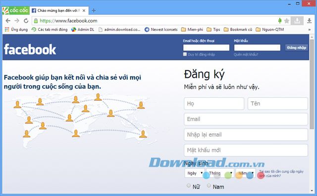Hướng dẫn truy cập Facebook bị chặn bằng trình duyệt Cốc Cốc