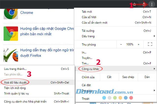 Cách xoá dữ liệu duyệt web trên Google Chrome