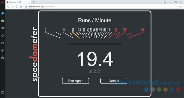 Đánh giá tốc độ trình duyệt Opera