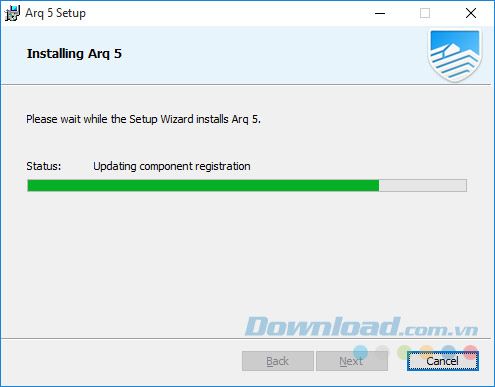 Quá trình cài đặt Arq 5