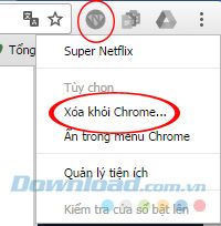 Xóa tiện ích trên Chrome