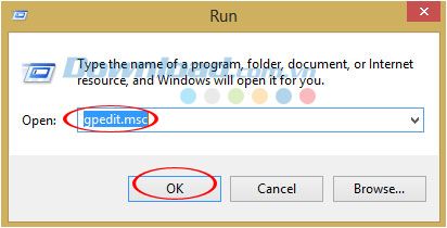 nhập từ khóa gpedit.msc