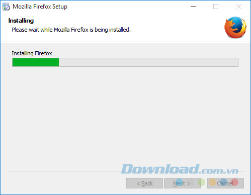 Quá trình cài đặt Firefox