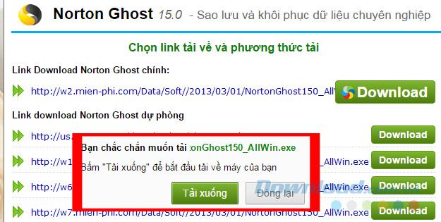 Lựa chọn liên kết tải