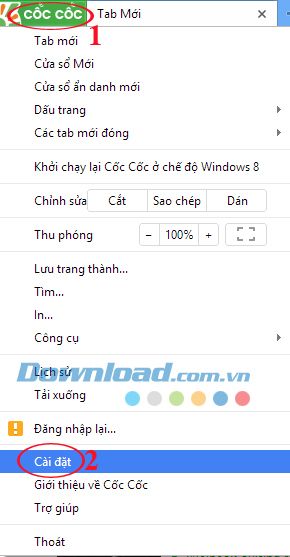 Cách thực hiện để hiển thị nút trang chủ trên trình duyệt Cốc Cốc