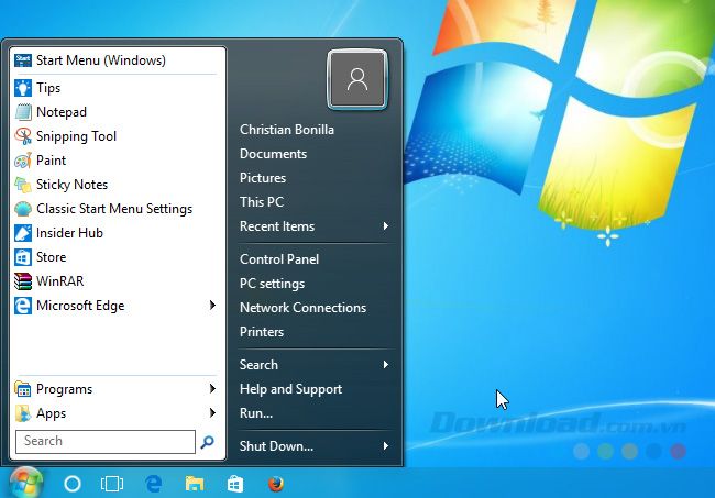 Thay thế nút Bắt đầu cho Windows 7