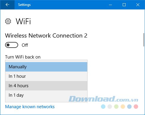 Tắt kết nối Wi-Fi