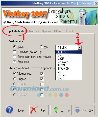 Hướng dẫn sử dụng bộ gõ tiếng Việt Vietkey