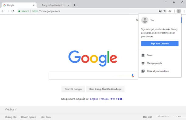 Đăng nhập Google Chrome