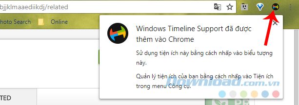 Cài đặt tiện ích timeline cho Windows 10