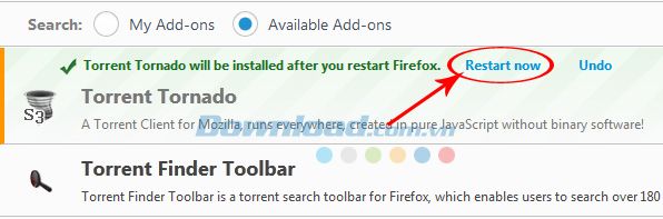 Khởi động lại Firefox