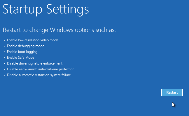 Thiết lập cài đặt khởi động cho Windows 10