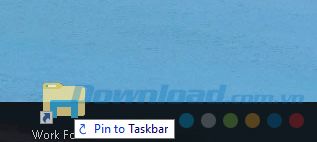 Kéo thư mục mới tạo vào Taskbar