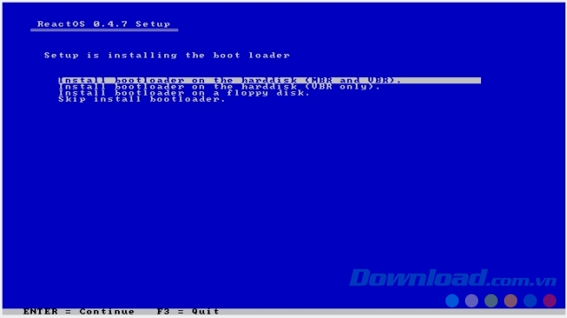 Cài đặt bootloader cho ReactOS