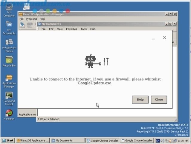 Hướng dẫn cài đặt Chrome trên ReactOS