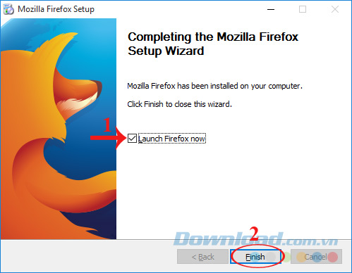 Hoàn tất cài đặt Firefox