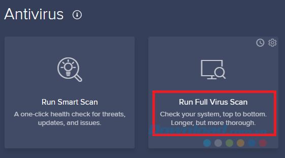 Chạy phần mềm diệt virus