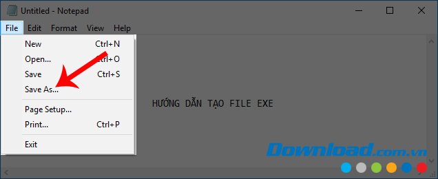 Lưu lại nội dung trên Notepad