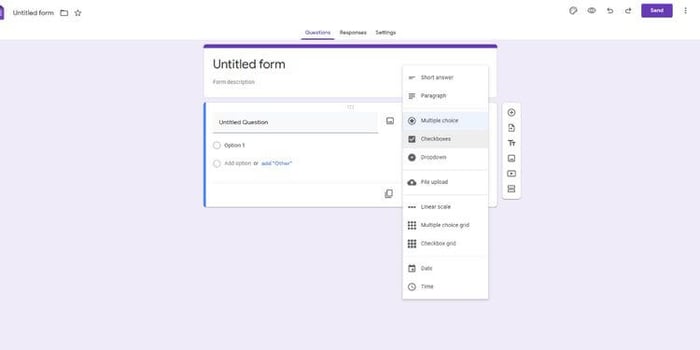 Thêm câu hỏi và phản hồi vào Google Forms