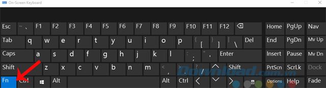 Phím Fn trên bàn phím ảo