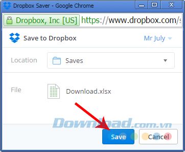 Lưu file vào dropbox