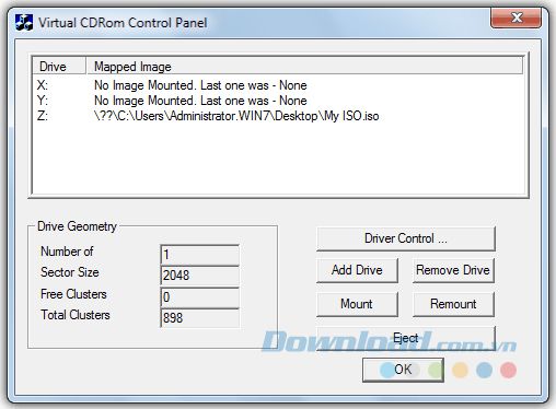 Virtual CD-ROM Control Panel