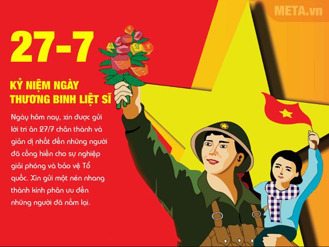 Thiệp chúc ngày Thương binh liệt sĩ 27/7