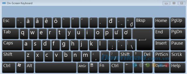 Bàn phím ảo trên Windows 7