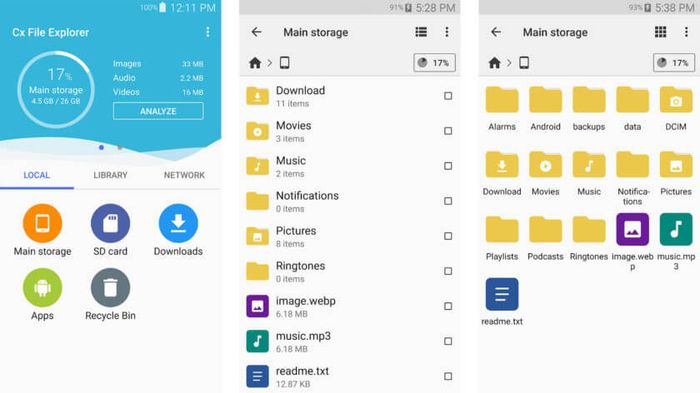 Cx File Explorer quản lý tập tin trên Android	