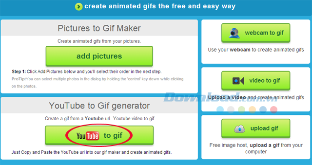 Hướng dẫn tạo ảnh GIF từ Video YouTube trực tuyến