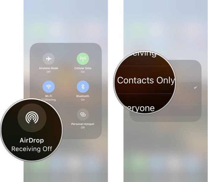 Bật AirDrop trên iPhone X