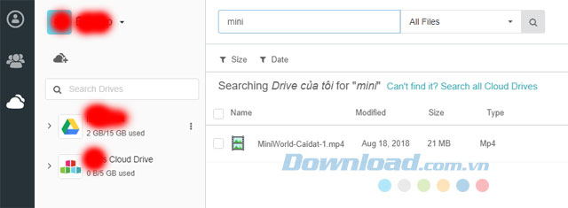 Tìm tệp lưu trữ trên đám mây