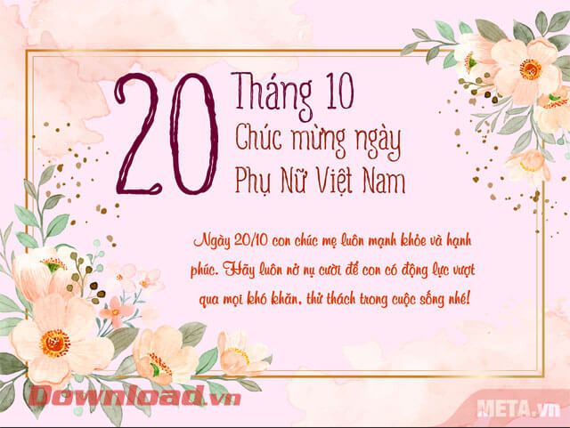 Thiệp chúc mừng ngày Phụ nữ Việt Nam 20/10